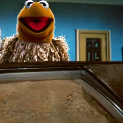 Image similar to movie still of muppets in The Shining