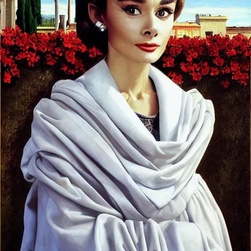 Image similar to audrey hepburn art by giovanni battista moroni