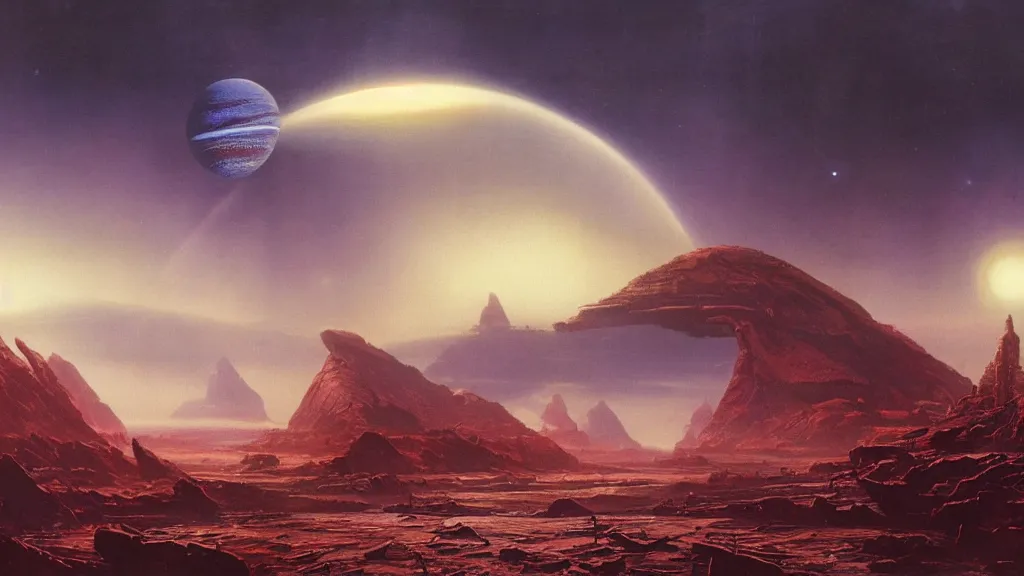 Image similar to alien planet, an empire in upheaval by arthur haas and bruce pennington, cinematic matte painting