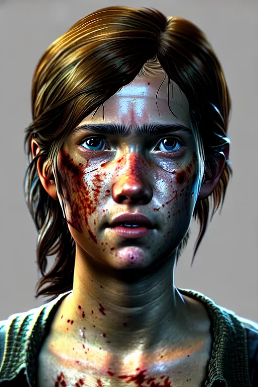 Image similar to ultra detailed facial portrait of ellie from the last of us part 2, digital art, character portrait, highly detailed, trending on artstation, cinematic lightning, sharp focus, perfect face, pretty face, fine - face, illustration, 8 k, ultra texture, artgerm