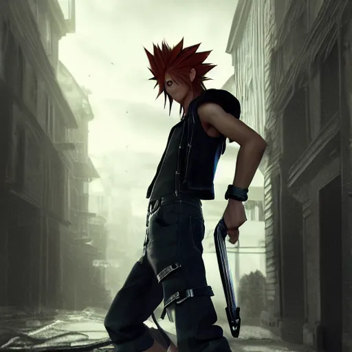Image similar to photo realistic image of axel from kingdom hearts, stunning 3 d render inspired art by istvan sandorfi and greg rutkowski, power pose, realistic, highly detailed attributes and atmosphere, dim volumetric cinematic lighting,