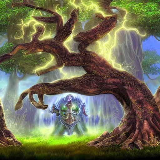 Prompt: ancient tree protector warcraft 3 digital art