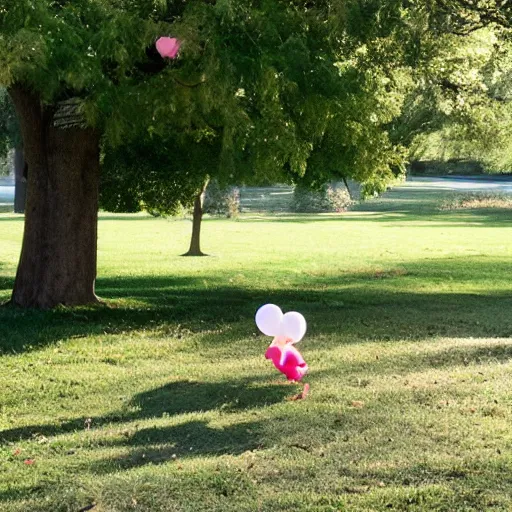 Prompt: balloon dog in a park, sunny day