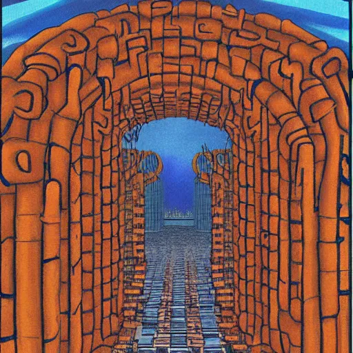 Image similar to the grand entrance to the endless maze, art by kotaro chiba