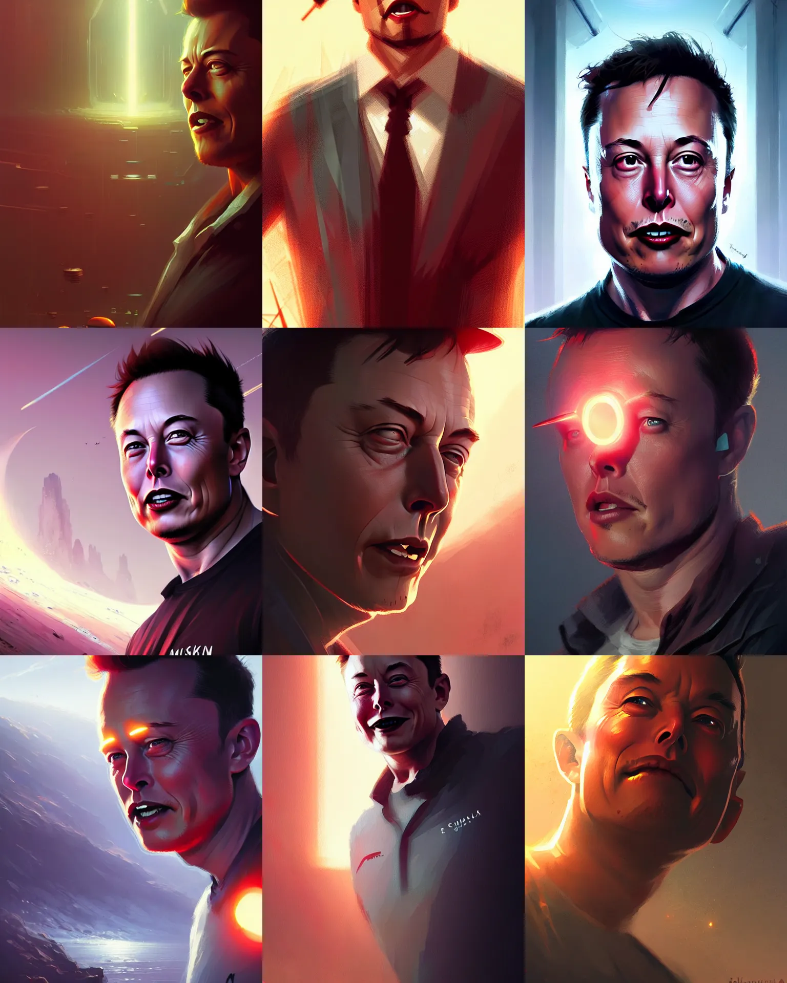 Prompt: Elon Musk happy, medium shot close up, details, sharp focus, illustration, by Jordan Grimmer and greg rutkowski, Trending artstation, pixiv, digital Art