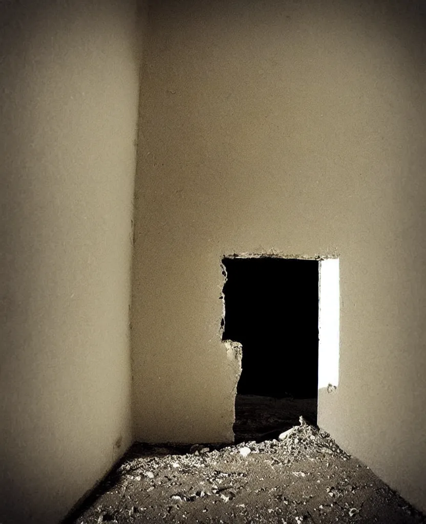 Prompt: “ a hole appears in an empty room ”