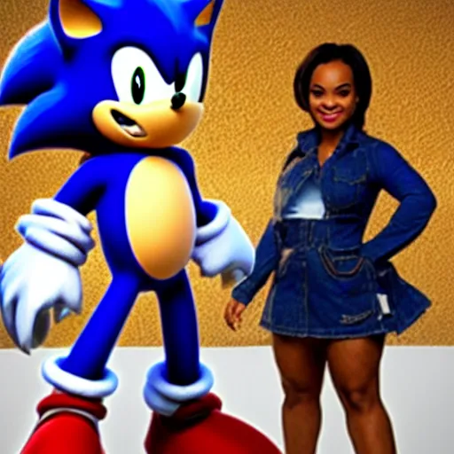 Prompt: kyla pratt meets sonic the hedgehog in the sonic universe