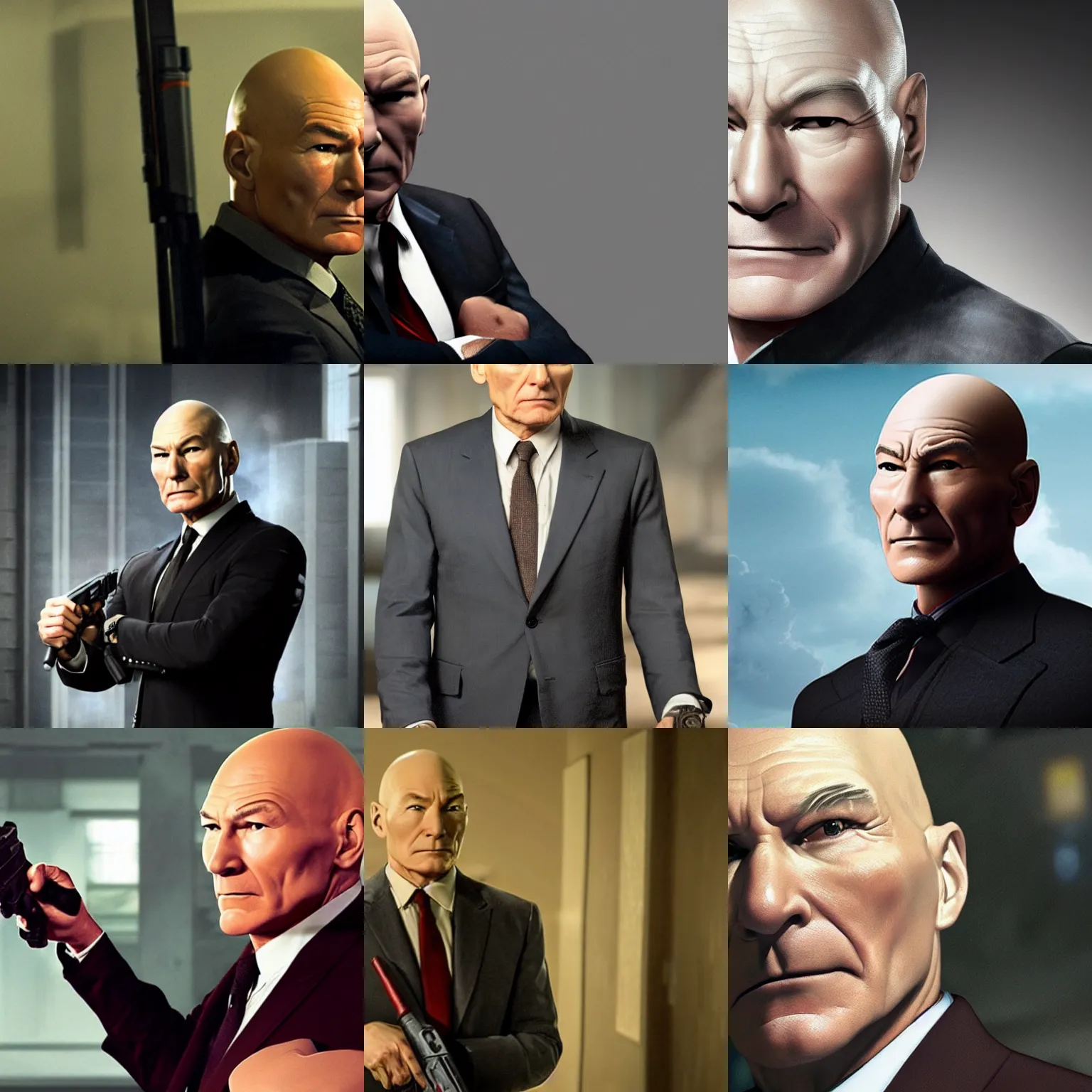 Prompt: patrick stewart as agent 4 7