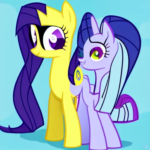 Image similar to Rarity from My Little Pony: Friendship is Magic drawn in the style of The Simpsons