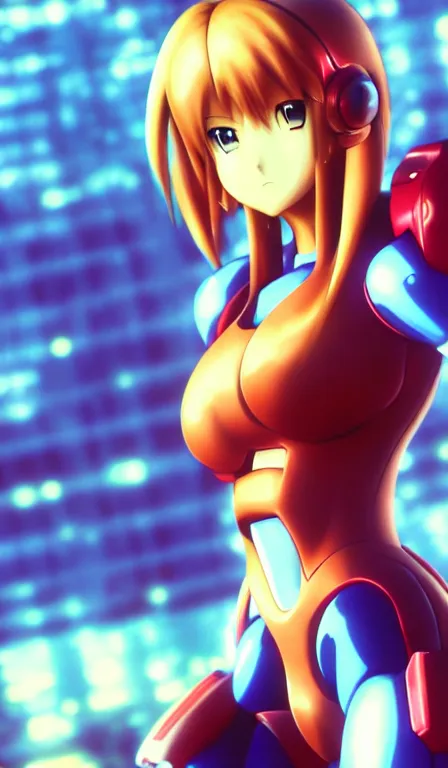 Prompt: anime fine details portrait of Samus in front of cyberpunk moder city landscape on the background deep bokeh, close-up view, anime masterpiece by Studio Ghibli. 8k, sharp high quality anime, artstation