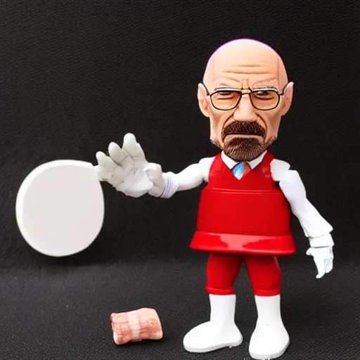 Image similar to albert hofmann cosplay walter white, stop motion vinyl action figure, plastic, toy, butcher billy style