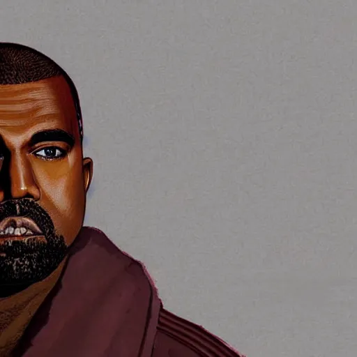 Image similar to portrait of kanye west in stephen bliss illustration red dead redemption 2 artwork of kanye west, in the style of red dead redemption 2 loading screen, by stephen bliss