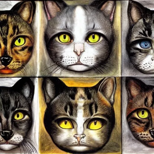 Prompt: cat faces separated by salvador dali