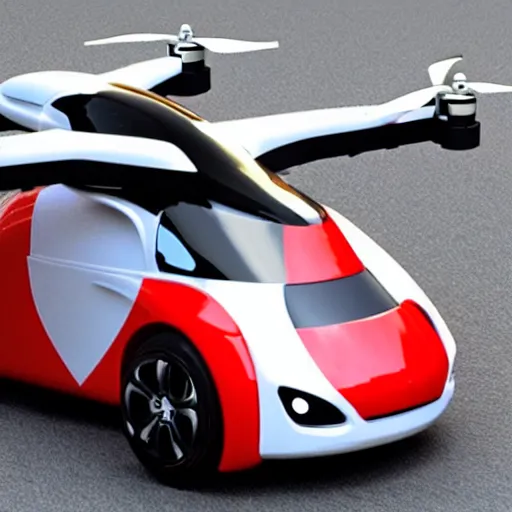 Image similar to a flying car that looks like a drone flying