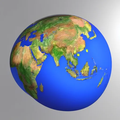 Image similar to an globe with famous 3 d landmarks on it, 3 d render, 3 d model, smooth, ray tracing