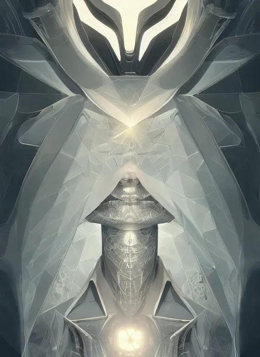 Image similar to symmetry!! solid cube of light, hard edges, product render retro - futuristic poster scifi, ancient kings in white robes, intricate, elegant, highly detailed, digital painting, artstation, concept art, smooth, sharp focus, illustration, dreamlike, art by artgerm