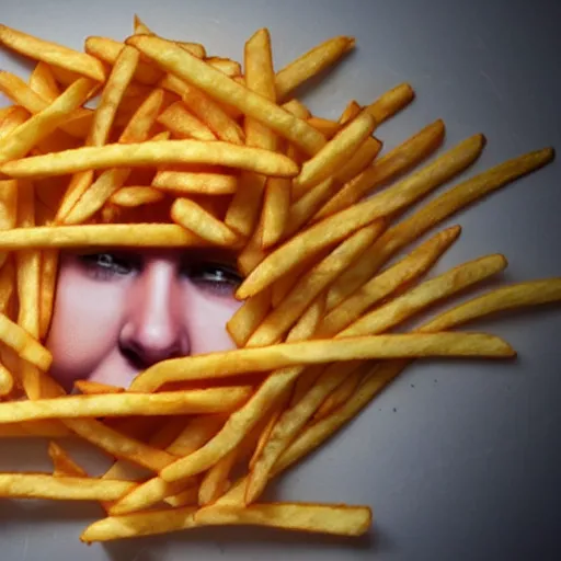 Image similar to person made out of tasty frensch fries