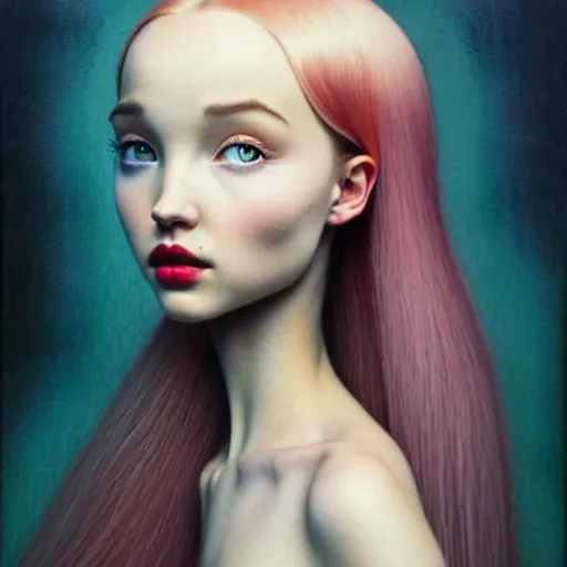 Image similar to stunningly beautiful woman who is a mix of dove cameron and madison beer, otto dix, junji ito, hr ginger, jan svankmeyer, beksinski, claymation, hyperrealistic, aesthetic, masterpiece