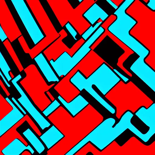 Image similar to cyan and red and black and white, Y2K vector art, 4K HD