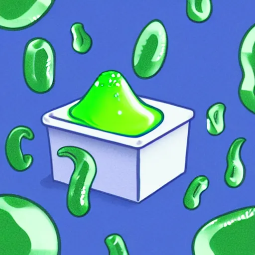 Image similar to illustration of melting slime