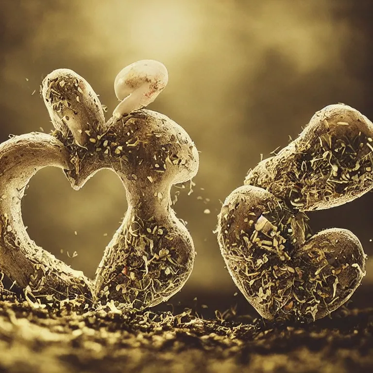 Image similar to double exposure of love, symbols of live, explosion, love is the most relevant theme, love is infinity, love is begin of all, 8 k resolution, artistic mode, artistic, trending on instagram, long exposure, love art, serious, fantasy and dreams vibes, mushrooms style and macro style, spawn, spruce vibes