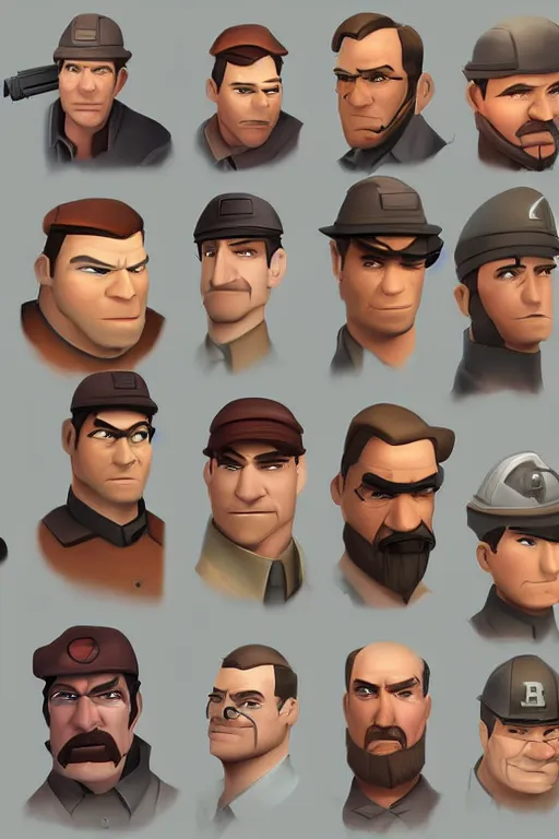 Image similar to beautiful character portrait team fortress 2 engineer character art by moby francke