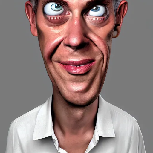 Image similar to person with bulging eyes and an elongated neck, caricature, illustrated by tom richmond, trending on artstation, artstation caricature, 4 k, 8 k