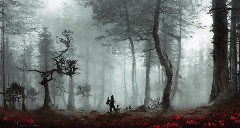 Image similar to Enchanted and magic forest, by JAKUB ROZALSKI