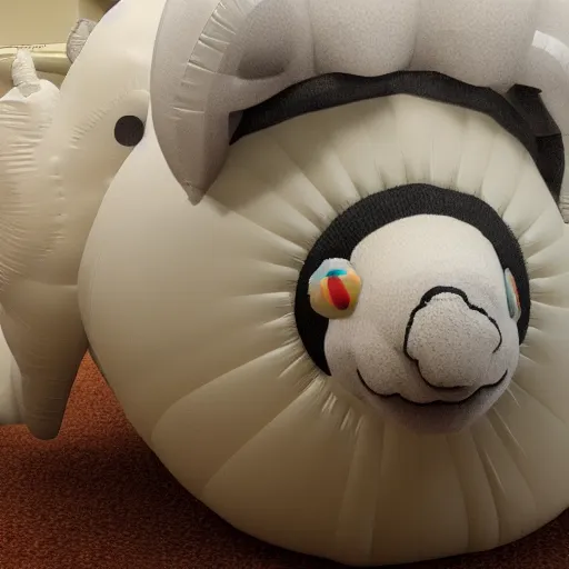 Image similar to inflated grand sheepzilla , hyperrealism, no blur, 4k resolution, ultra detailed-i