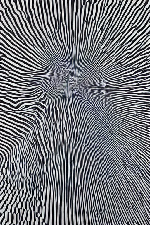 Image similar to godzilla by bridget riley, op art,