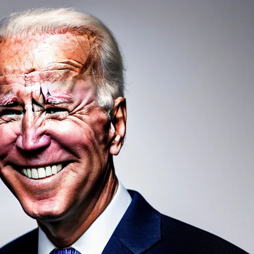 Image similar to closeup of joe biden with black rotten teeth, award winning photography, portrait