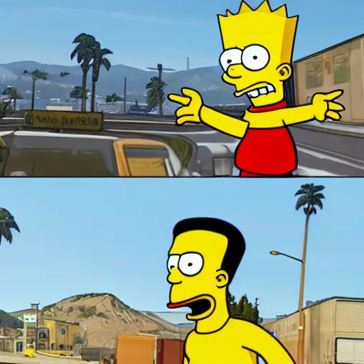 Image similar to Bart Simpson in GTA V style