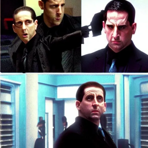 Image similar to Michael Scott as Neo in Matrix