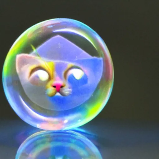 Image similar to cat made of soap bubble