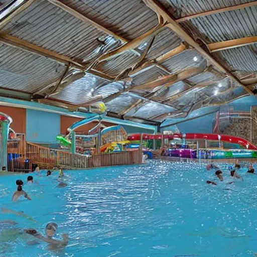 Image similar to a indoors waterpark. the ceiling is flooded. craiglist photo.