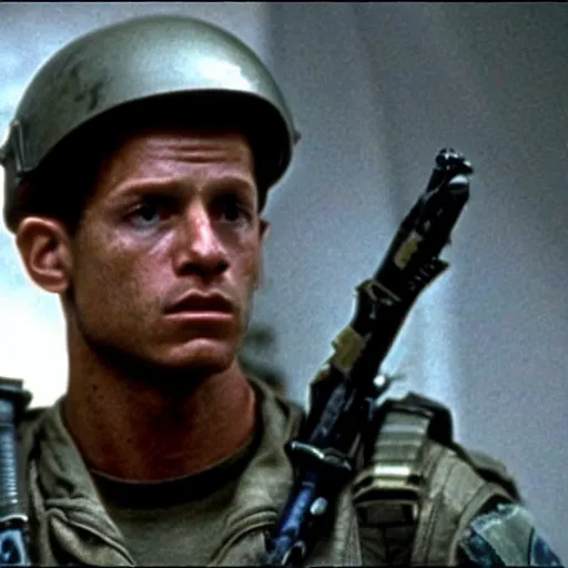 Image similar to soldier, still from the movie aliens