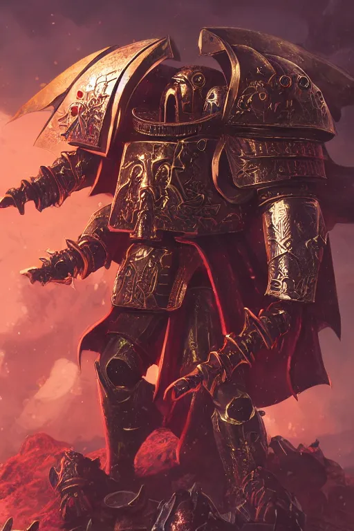 Image similar to a 🐉 warhammer 4 0 k horus heresy fanart - the primarchs emperor by johannes helgeson animated with vfx concept artist & illustrator global illumination ray tracing hdr fanart arstation zbrush central hardmesh 8 k octane renderer comics stylized