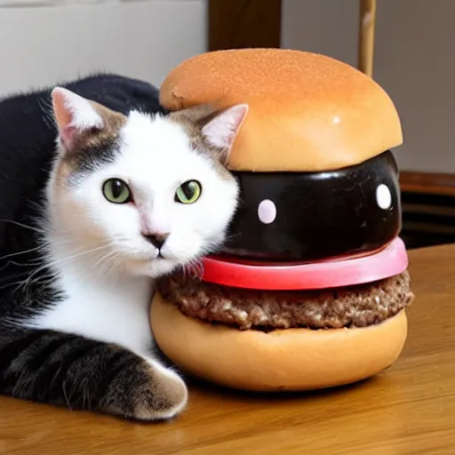Prompt: cat hamburger