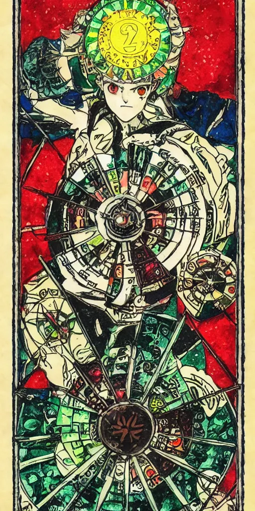 Image similar to balanced Wheel of Fortune tarot card by Koyoharu Gotouge