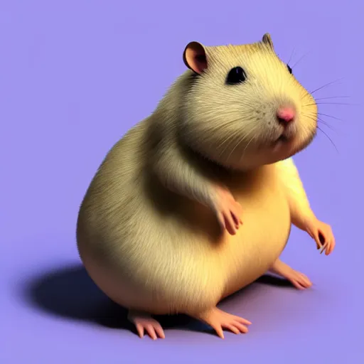 Prompt: fatty anthro hamster, 3 d render