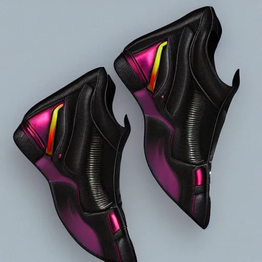 Image similar to futuristic balenciaga and vetements sneakers in giger style on gradient background, colorful, ultra rendered extreme realism and detail, 8 k, highly detailed, realistic, pbr, photorealistic