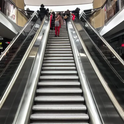 mayonnaise on an escalator going up stairs so see you Stable