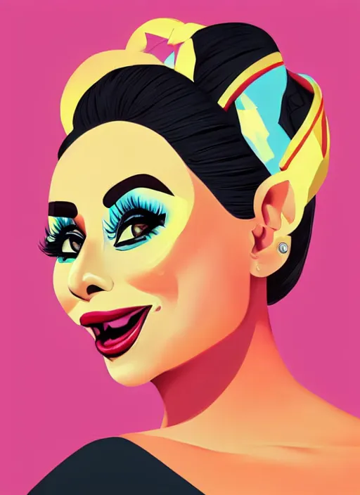 Image similar to bianca del rio. clean cel shaded vector art. shutterstock. behance hd by lois van baarle, artgerm, helen huang, by makoto shinkai and ilya kuvshinov, rossdraws, illustration, art by ilya kuvshinov