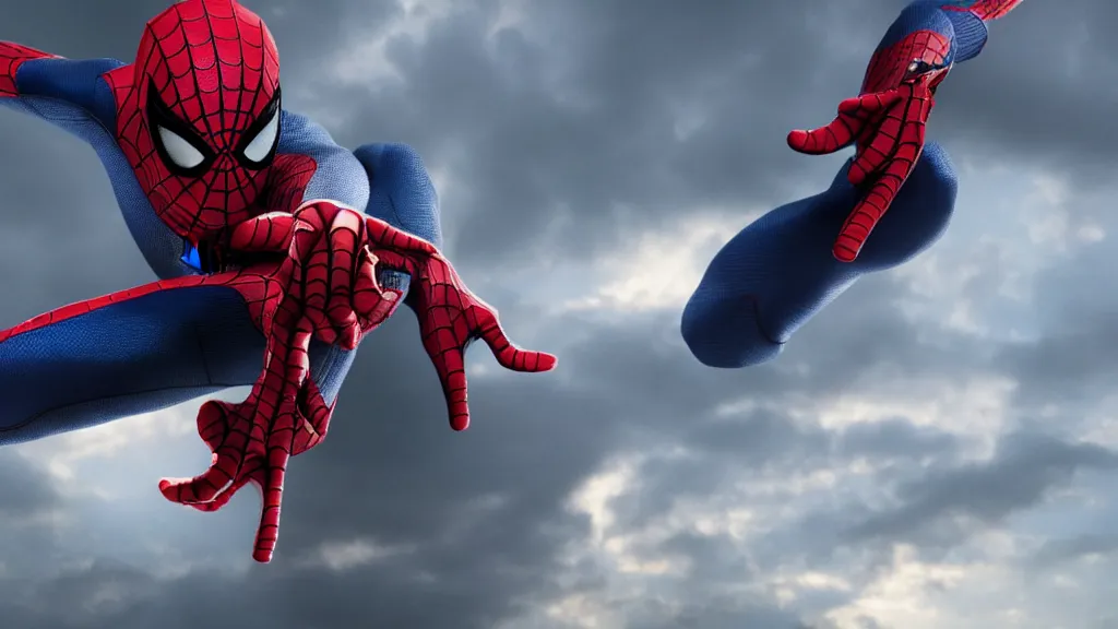 Image similar to movie still, spiderman wearing a cape in the new piano movie, realistic, 8 k