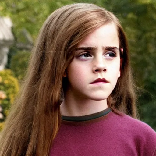 Image similar to photograph. [ young ] emma watson as hermione granger 2 0 0 4. extremely detailed. 4 k. screenshot.