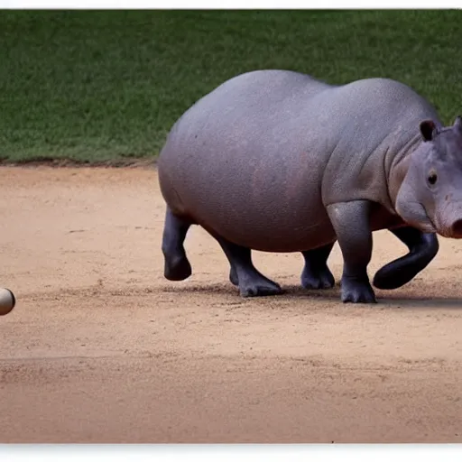 Prompt: hippos playing baseball by sandra boynton