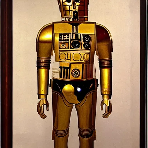 Image similar to painting of c - 3 p 0 by leonardo da vinci