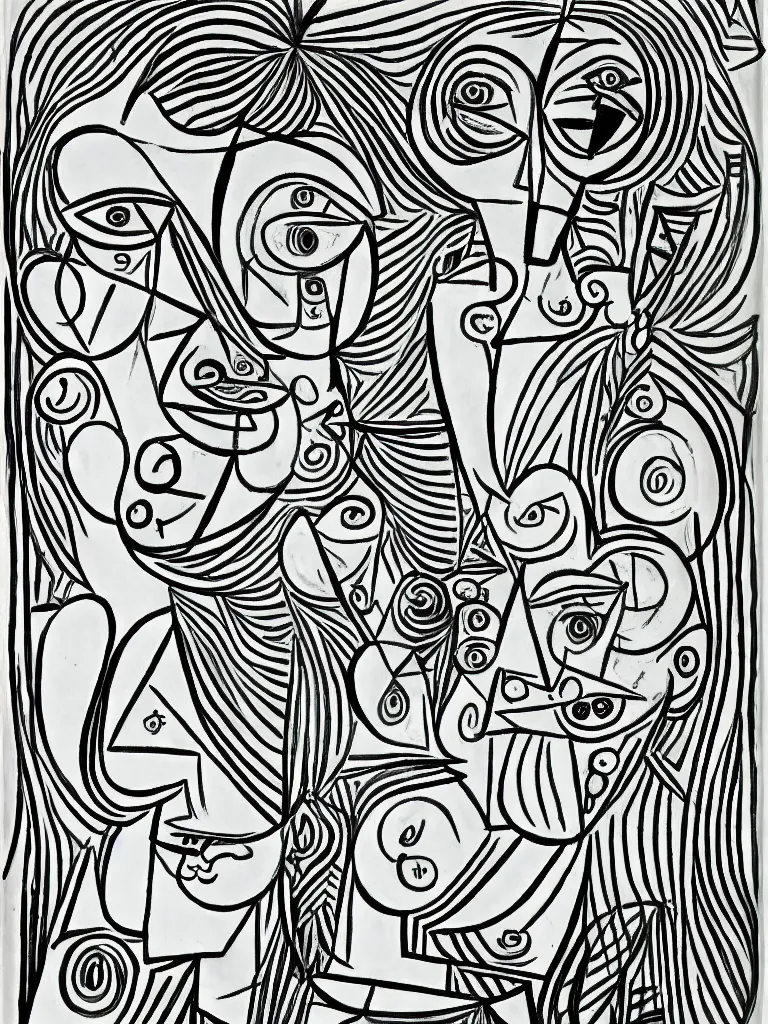 HAUS AND HUES Picasso Line Drawing Abstract Woman Wall Art - Line Art Pablo  Picasso Artwork | Minimalistic Wall Art Print Picasso Aesthetic Line Art