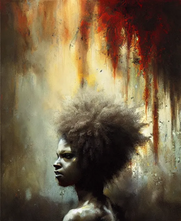 Prompt: afro medusa by jeremy mann