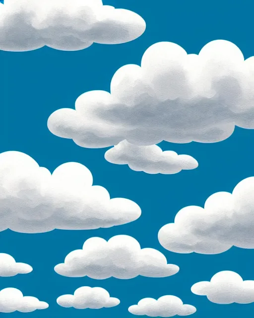 Prompt: realistic clouds illustration, vector art, midday, digital art, trending on artstation, gradient colors, fisheye perspective